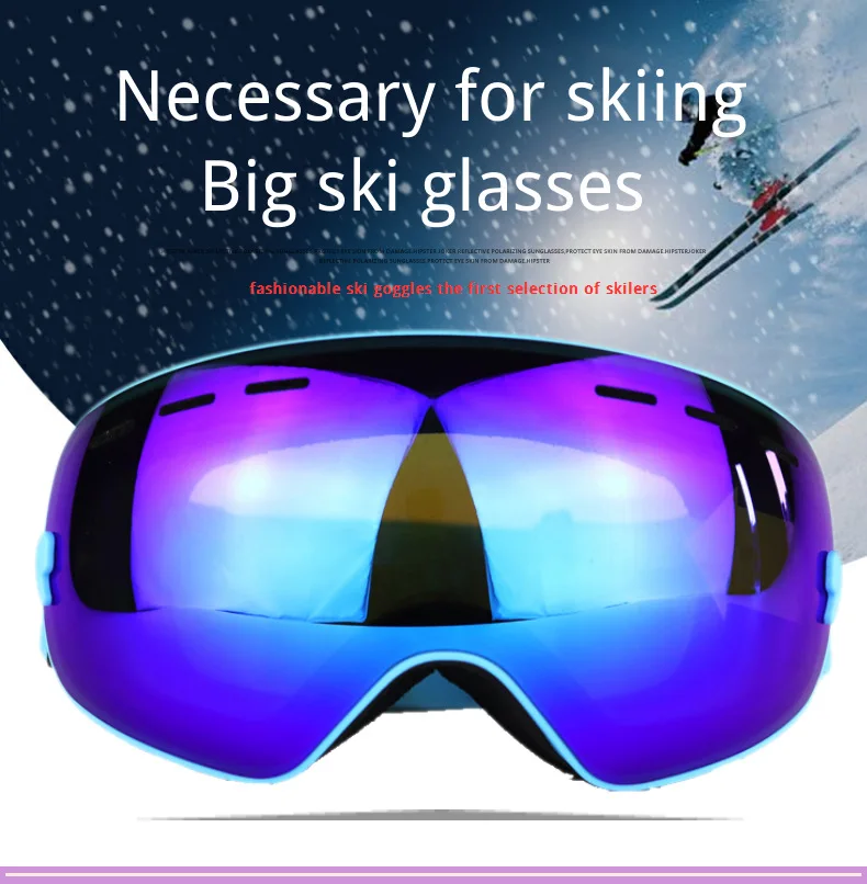Лыжные очки, очки для сноуборда, двухслойные, противотуманные линзы, очки для катания на лыжах, мужские, женские, зимние, снегоходные, маска, очки