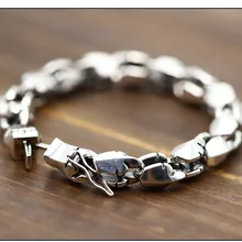 Подлинный тайский серебряный браслет персонализированный глянцевый 7 мм Стерлинговое Серебро 925 браслет