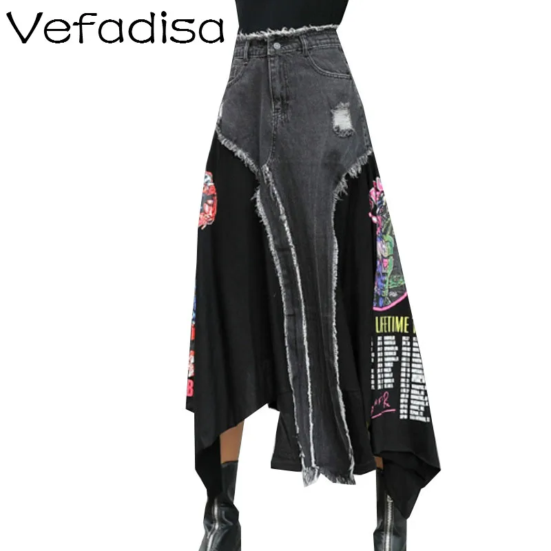 Vefadisa Irregular Women Elegant Skirt 2020 Spring And Autumn Women Printing Patchwork Skirt Plus Size A Line Skirt ZQY319B Vefadisa Irregular Women Elegant Skirt 2020 Spring And Autumn Women Printing Patchwork Skirt Plus Size A Line Skirt ZQY319B
