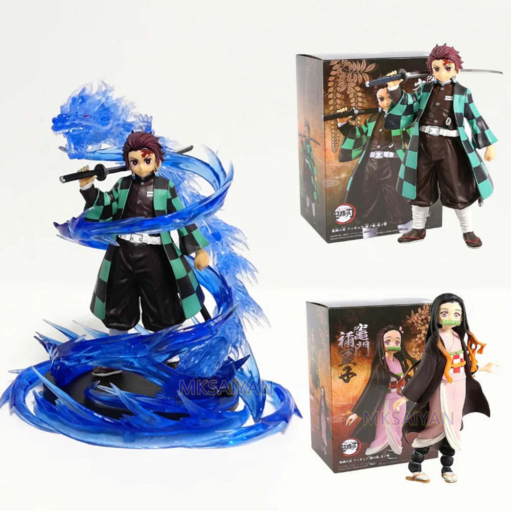 Demon Slayer Kimetsu no Yaiba Figuras de acción Kamado Tanjirou Kamado Nezuko Anime Figma Dragón Efecto Juguete Modelo PVC Muñeca Juguetes