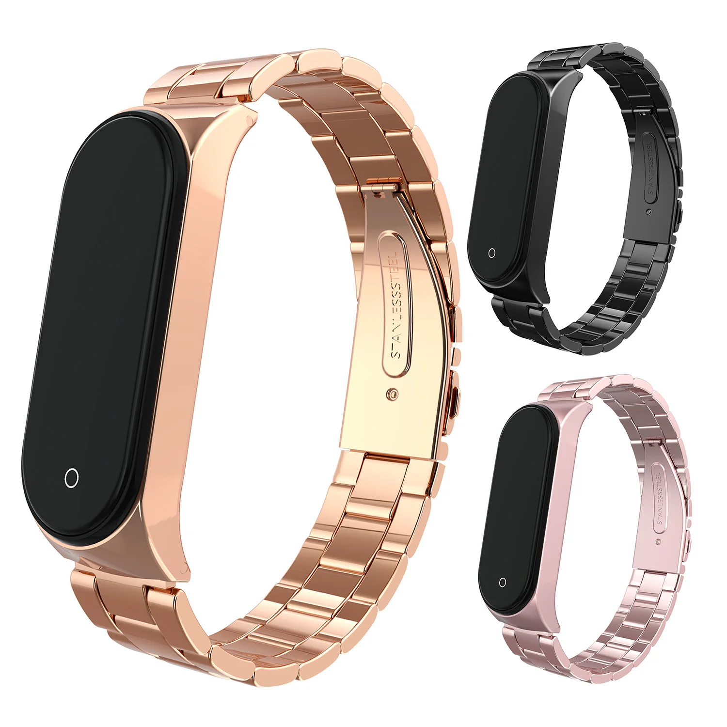 Металлический ремешок Gosear из нержавеющей стали для наручных часов Xiaomi Mi Band 4 Band4 Mi4