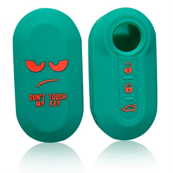

Key Holder For Fiat Punto Silicone Car Key Cover For Fiat 500 Grande Stilo 500x Panda Ducato Folding Flip Car Key Case Holder