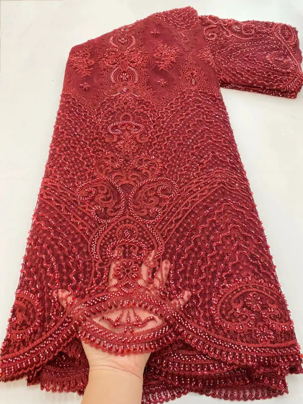 最新の高級チュールレース生地高品質のファッションネット生地手作りフレンチレース生地 レース Aliexpress