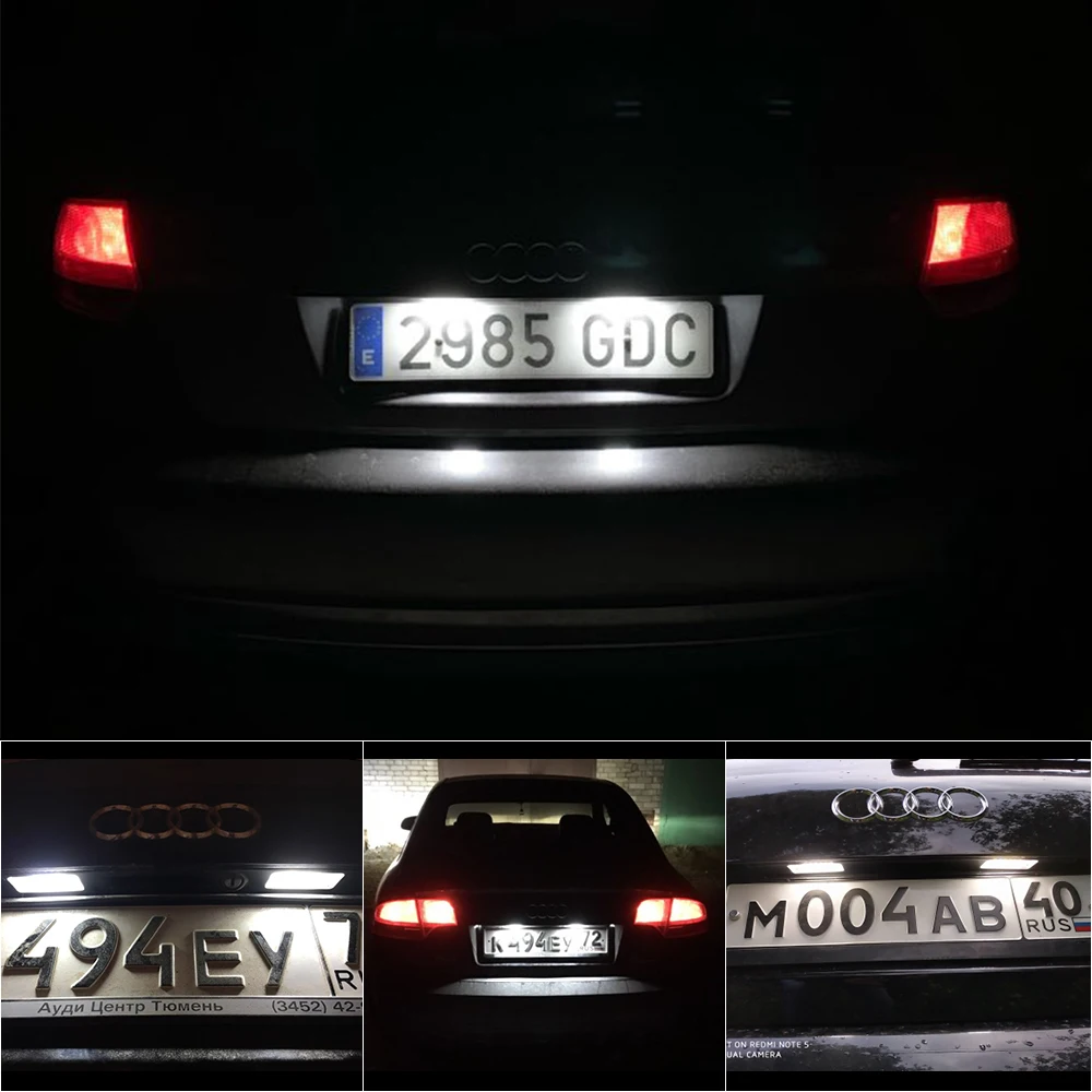 Ошибок светодиодный фонарь освещения номерного знака Лампа для освещения номерного знака для Audi A3 A4 S4 RS4 B6 B7 A6 RS6 S6 C6 A5 S5 2D Кабриолет Q7 A8 S8 RS4 Avant