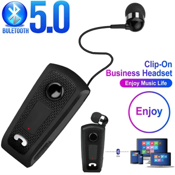 

Wireless Bluetooth 5.0 Headset Portable Business Earphone Clip Handsfree Earphones with Mic for Mobile Phone PC Sports