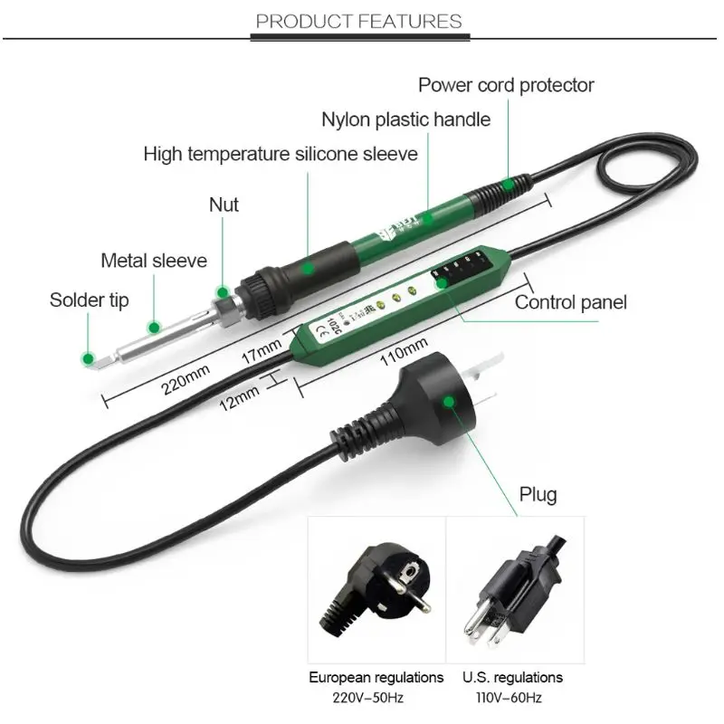 Электрический паяльник 220V 110V 90W EU/US Plug сварочные инструменты для ремонта 95AA