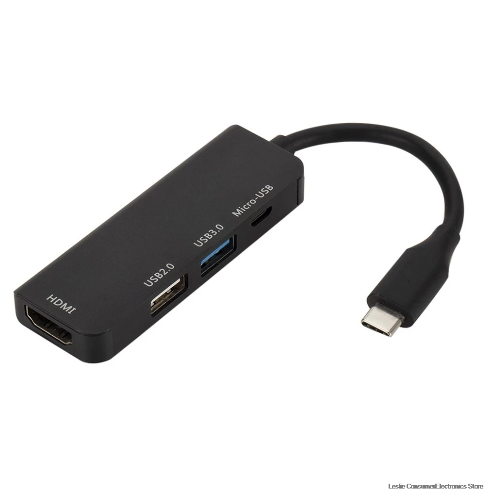 USB-C концентратор к HDMI микро USB 3,0 2,0 4 Порты и разъёмы разветвитель адаптер type-c USB хаб для клавиатуры для принтера телефона жесткий диск Динамик Мышь