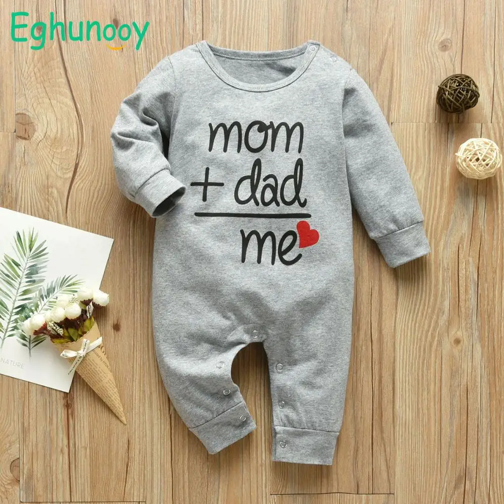 Детский хлопковый комбинезон с длинным рукавом надписью Mom Plus | Мать и ребенок