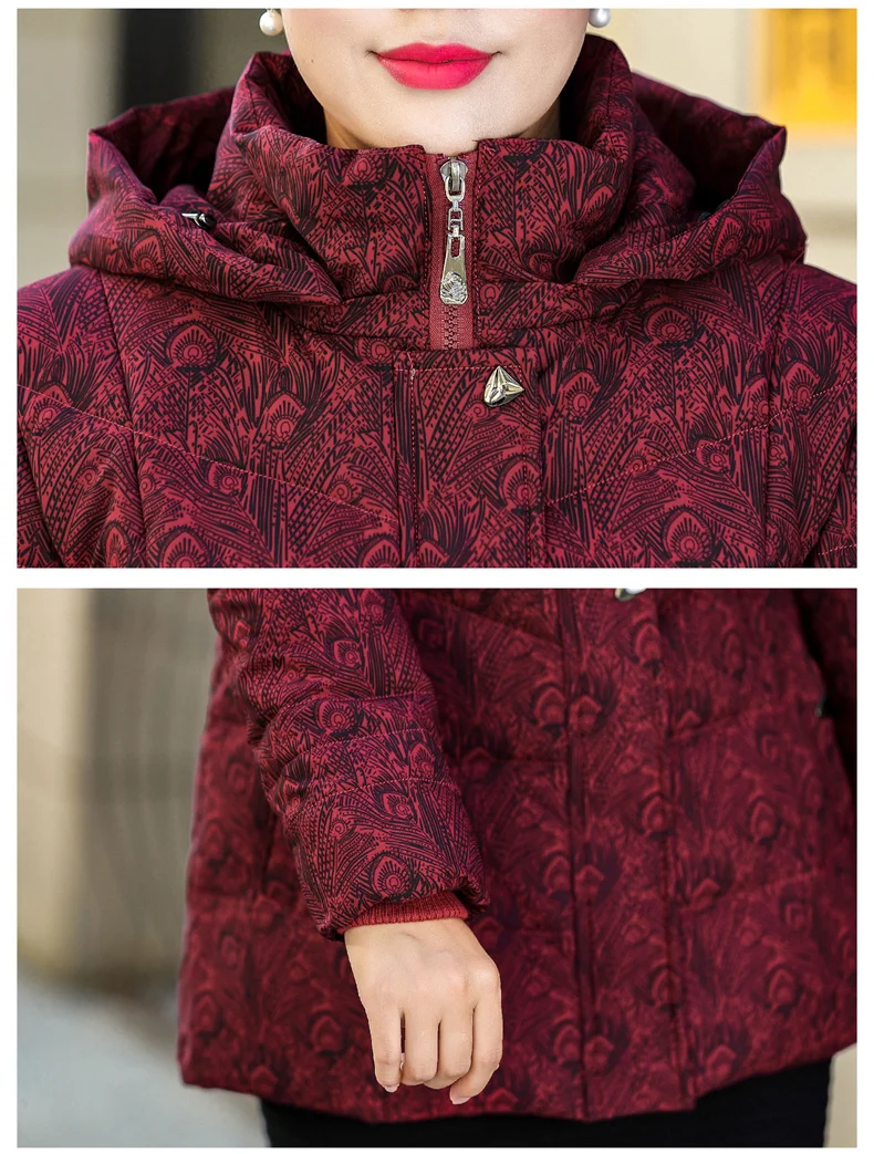 New Winter Jacket Women Hooded Cotton Padded Coat Women Plus Size 4XL Casual Short Parka Middle-aged Women Winter Coat