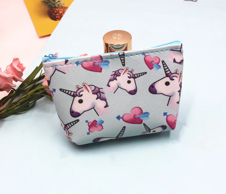 Cute Girl Kids Coin Purses Holder Kawaii Animal Unicorn Flamingo Women Mini Chan
