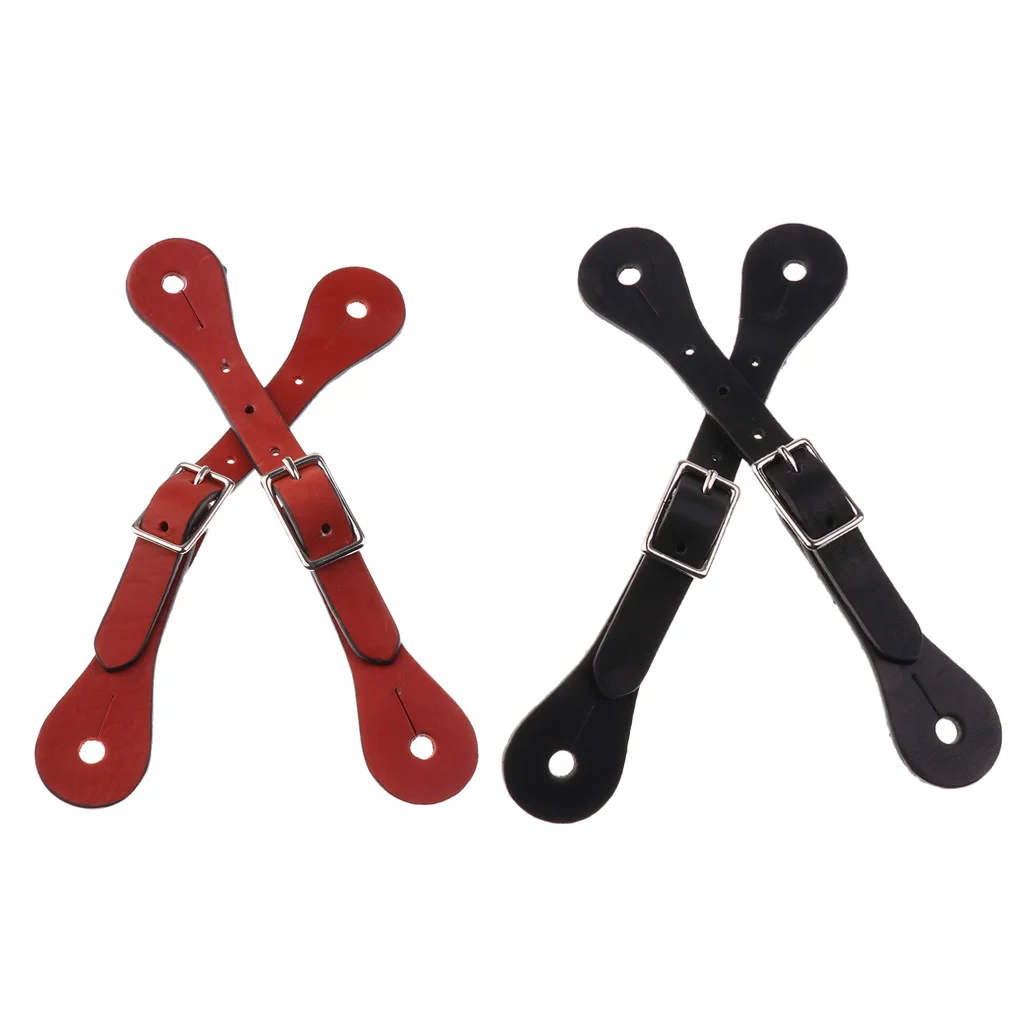 Pack of 2pcs 22cm/8.66'' Horse Riding Artificial Leather Spur Straps Equestrian Boots Accessories