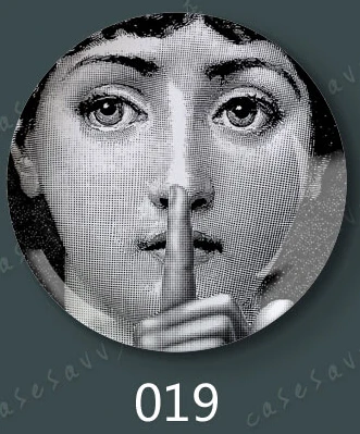 8 дюймов Креативный дизайн Fornasetti настенная декоративная тарелка Ретро Европейский Элегантный стиль кухонное украшение высококлассный дом - Цвет: 19