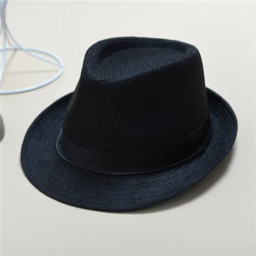 Новая классическая соломенная шляпа, мягкая фетровая шляпа мужская женская широкая шляпа летнее платье шляпа Мода - Цвет: Черный