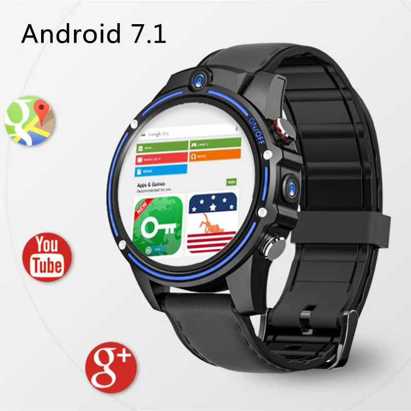 Original Kospet Vision 4G Smart Watch 1.6'' IPS MTK6739 3GB RAM 32GB ROM Android 7.1 Watch Phone GPS GLONASS 8MP+5MP 800mAh
