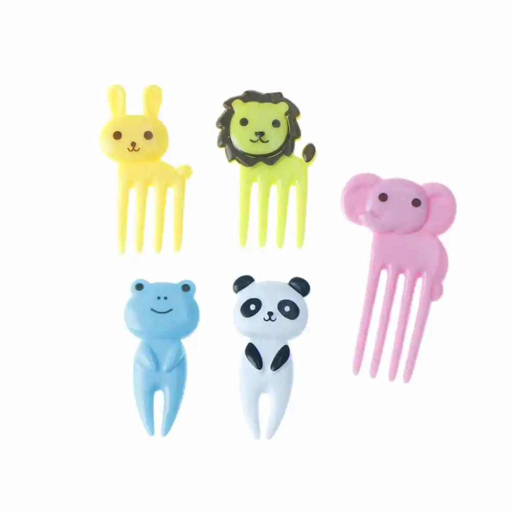 

10pcs/pack Animal Farm Fruit Fork Mini Cartoon Children Snack Cake Dessert Food Fruit Pick Toothpick Bento Lunches Party Decor