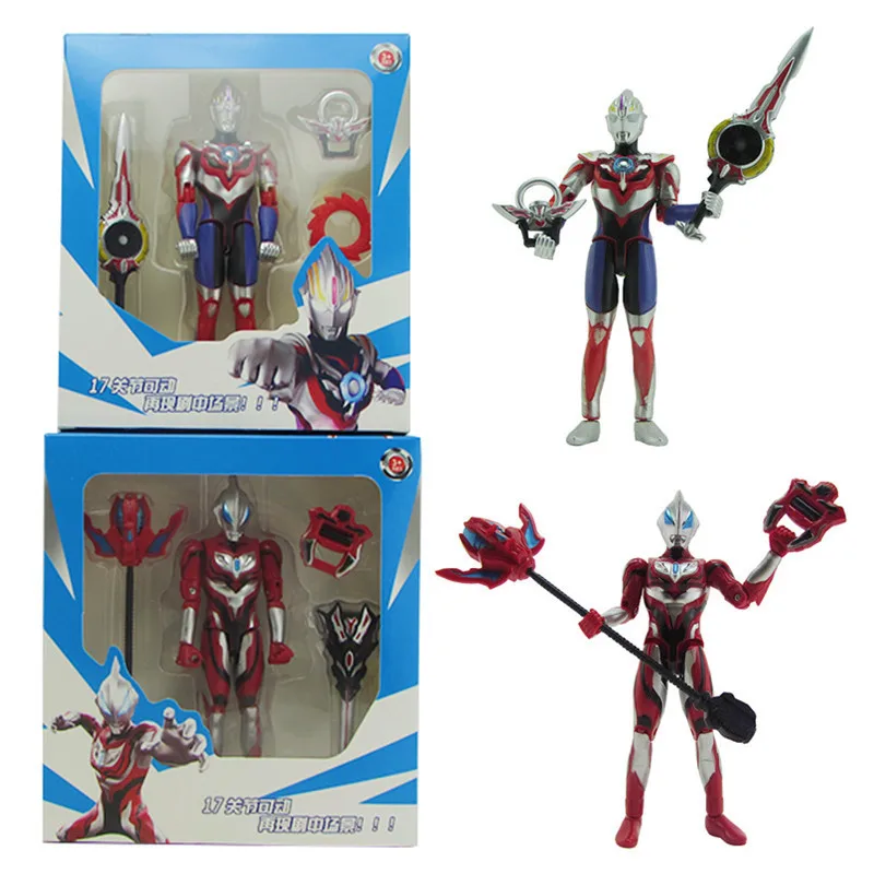 

2023 Sell Like Hot Toys 17cm Ultraman Tiga Geed Orb Movable Joints Action Figures Model Doll Children's Toy Ultraman Weapons Set