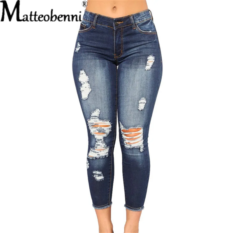 Jeans Woman High Waist Ripped Stretchy Skinny Hip Lift Denim Washed Trousers For Female 2021 New Fashion Sexy Slim Mom Pant winter thick jeans for women 2019 winter high waist stretchy skinny female velvet jeans trousers woman warm denim pencil pants
