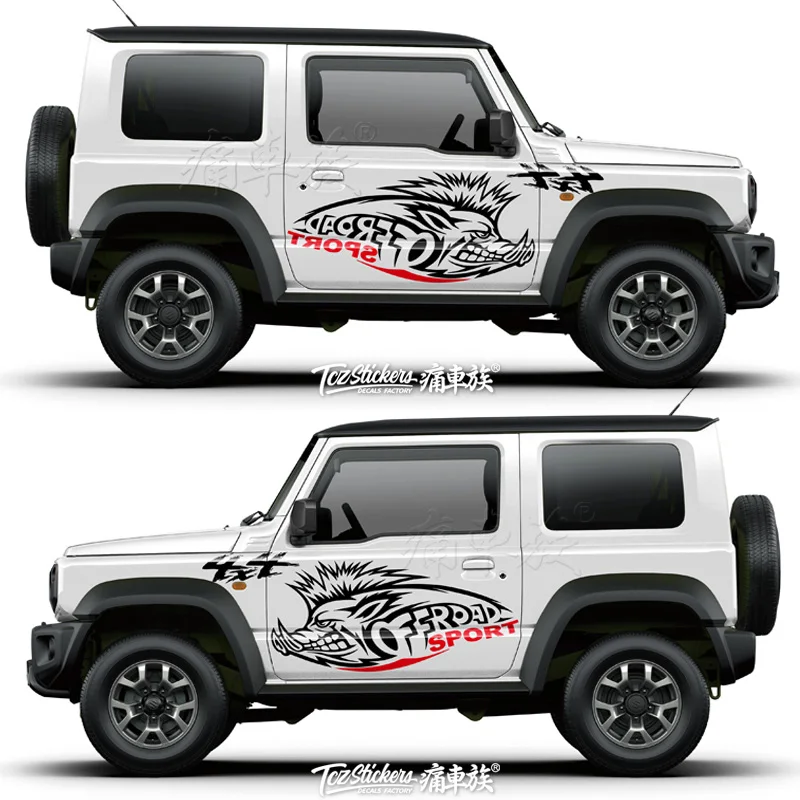 

Автомобильные наклейки для jimny внешний вид украшения модифицированного пламени дикого кабана шаблон тела стикер покрытие