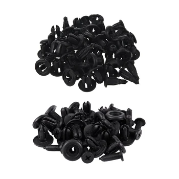 

50 Pcs Black Plastic Car Mudguard Buckle, 20 Pcs 7mm & 30 Pcs 10mm