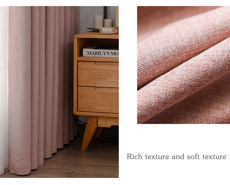 Linen Texture 100% Blackout Curtains for Bedroom Long Living Room Window Curtains Thermal Insulated Blinds Curtain Panels Drapes