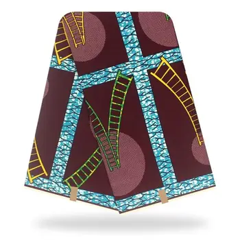 

High Quality African Wax Print Fabric Real Cotton Wax Fabrics Dress Material 6Yards Veritable Ankara Wax Fabric For Sewing