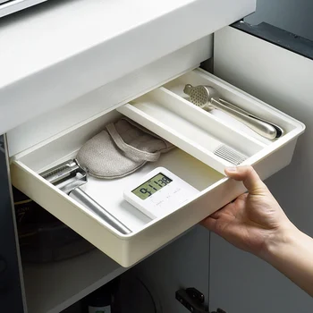 

Punch-free Bottom Storage Box Drawer Type Cosmetic Storage Box Hidden Box Under The Table Office Home Stationery Storage Box