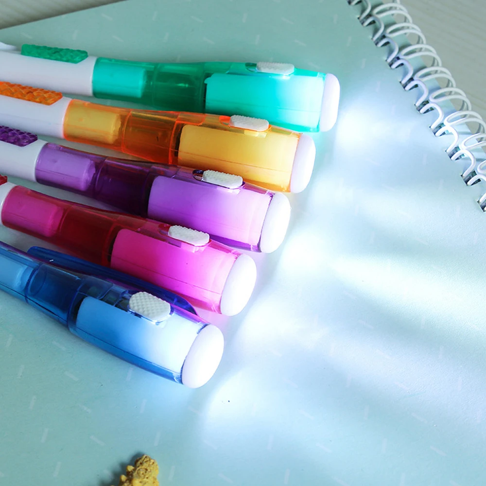 

Personality cute new exotic with led light flashlight multi-function ballpoint pen student