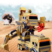 Детская имитация 1:12 RC игрушка робот-трансформер самосвал экскаватор миксер Электрический деформационный автомобиль игрушки для мальчиков