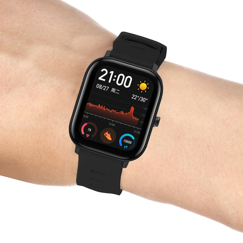 20 мм силиконовый браслет спортивный браслет для Xiaomi Huami Amazfit GTS Bip BIT умные часы аксессуары