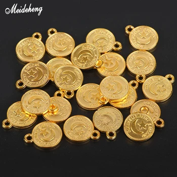

New Fashion 14mm Golden Keychain Hanging Tag Drop Beads Toy Slice Shoe Clothing Home Decoration Accessory DIY Hair Beads