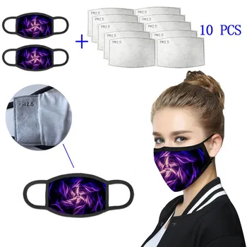 

Reusable Anti PM2.5 Mouth Mask Anti-Dust Half Face Mouth Respirator Washable Cotton Masks With 10 pcs Activated Carbon Filter
