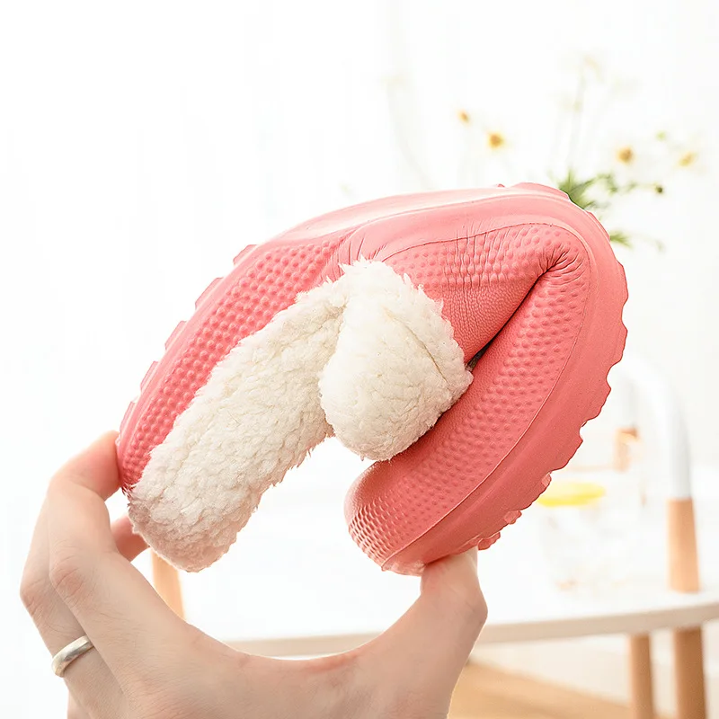 Lizeruee/зимние тапочки Домашняя мягкая обувь Повседневные Крокус сабо с меховой