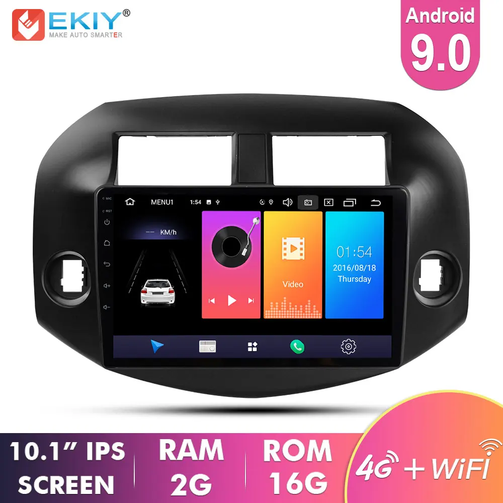 EKIY 10.1'' IPS Android Car Multimedia Auto Radio Stereo For Toyota RAV4 2007-2012 GPS Navigation 3G 4G WIFI No 2 Din MP5 Player