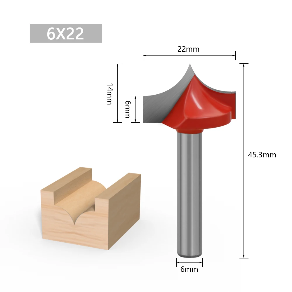 LA VIE 1pc 6mm Shank CNC Round Nose Bits Round Point Cut Bit Shaker Sharp Cutter Solid Carbide Tools for Woodworking MC06006