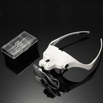 

1Set 5 Lens Adjustable False Eyelash Loupe Headband Magnifying Glass Magnifier LED Light Lamp Eyelash Extension Makeup Tool