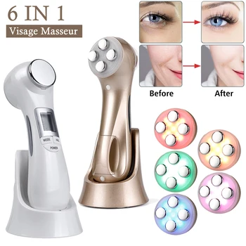 

6-in-1 Facial Massager Rechargeable Firming Whitening Skin Care Multi-functional Skin Massager Beauty Instrument Wrinkle Remove