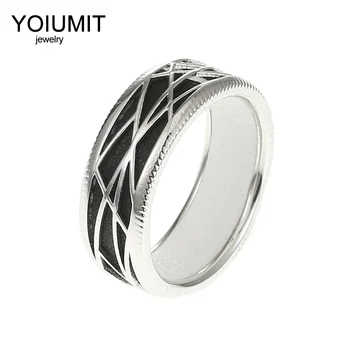

Cremo Linetype Vintage Rings For Women Accessory Yoiumit Hollow Rings Simple Geometric Bague Cuir Reversible Ringen DIY Bijoux