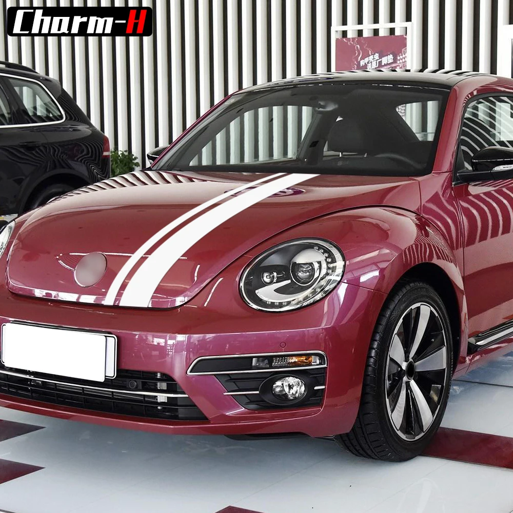Автомобильный Стайлинг кузова полосы виниловые наклейки комплект для Volkswagen Beetle A5 2011- капот крыши задний багажник полосы наклейки