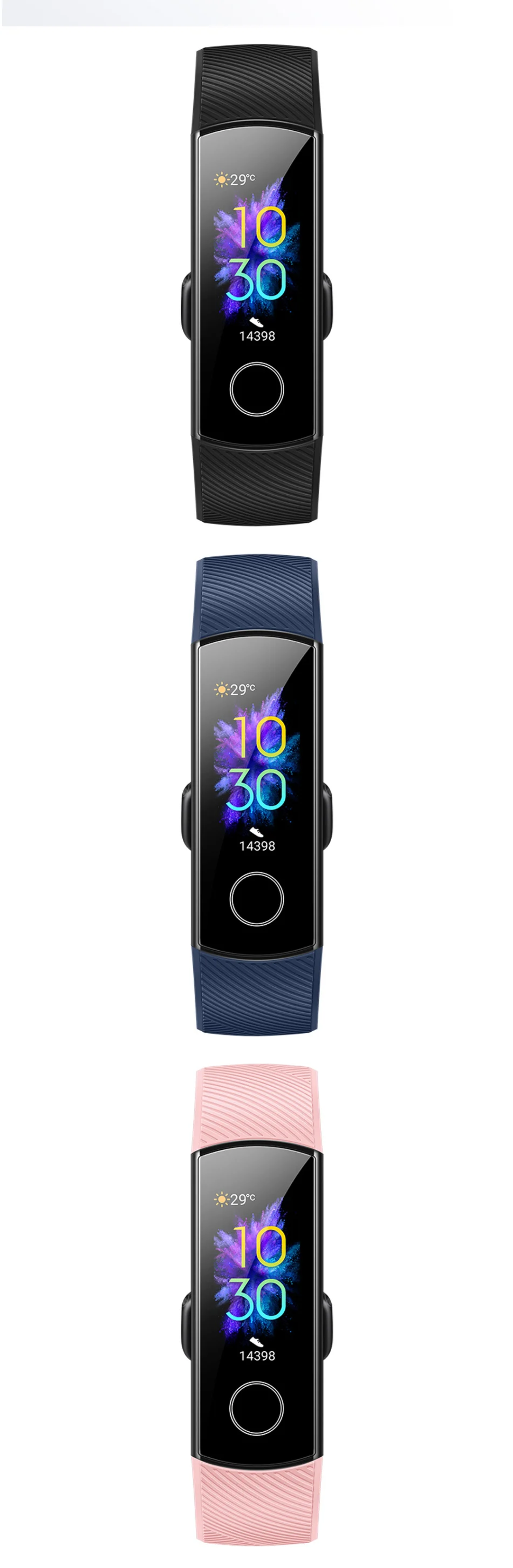 Смарт-браслет Honor Band 5, кровяной кислород, цветной сенсорный экран, фитнес, пульсометр, водонепроницаемые Смарт-часы, новейшие