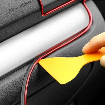 

1 pcs Universal headlight trim strip accessories 5M dashboard door shaped dashboard decoration car interior accessories