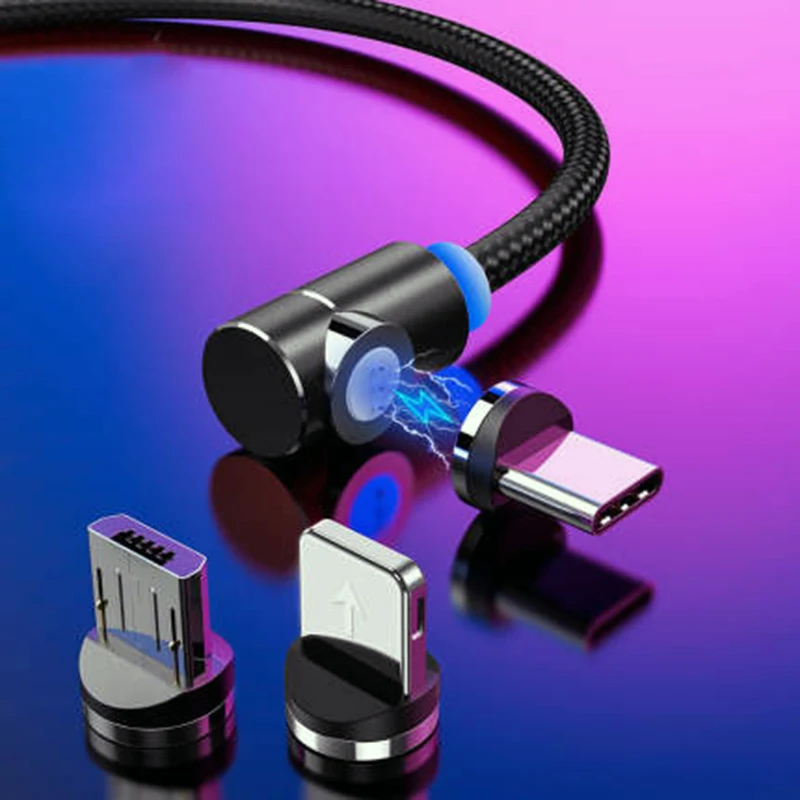 1 м 2 Магнитный Micro USB кабель для iPhone samsung huawei usb type C зарядный кабели мобильных