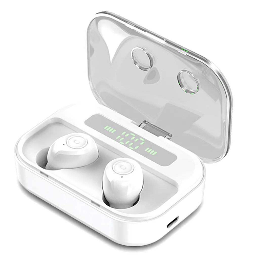 Белый Tws Bluetooth 5,0, гарнитура, беспроводные наушники, мини наушники, стерео наушники для iPhone, HUAWEI, для планшета, для xiaomi - Цвет: Белый