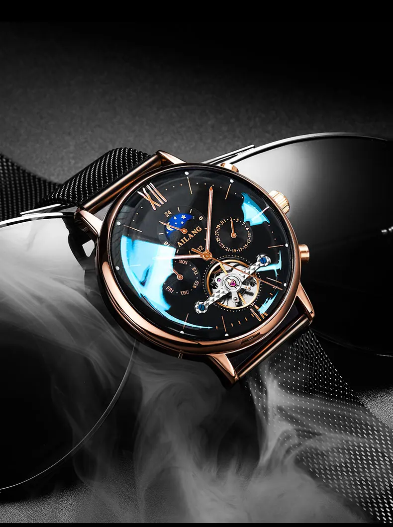 Часы наручные AILANG Relojes мужские спортивные часы скелетоны водонепроницаемость 30 м