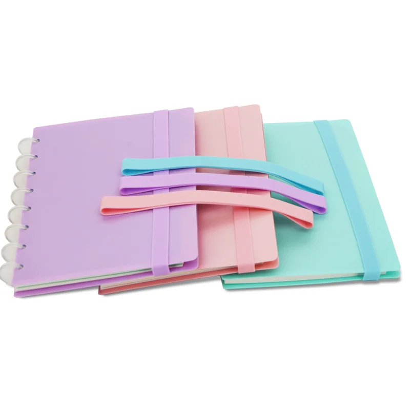 3pcs Notebook Silicon Strap Candy Color Band A5 Notebooks Portable Notepad Rope For School Students Office Book Binding Straps