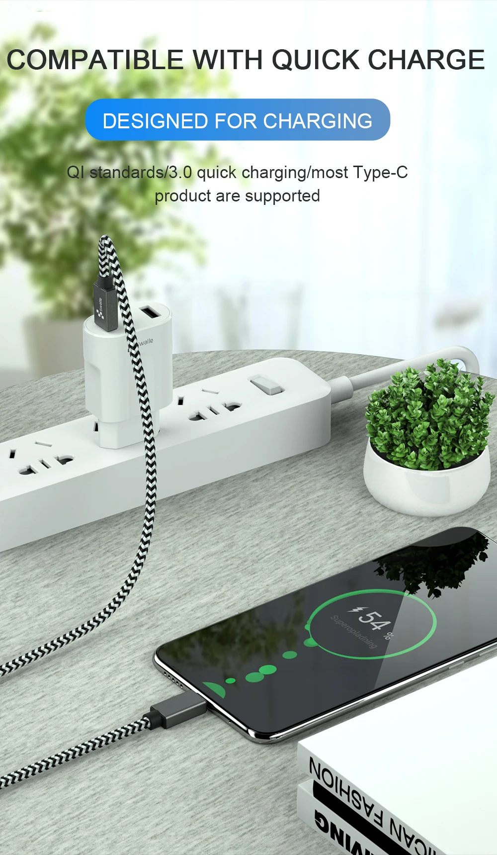 Swalle type-C USB кабель 3A нейлон USB кабель для передачи данных для samsung Xiaomi LG Android мобильный телефон Быстрая зарядка 3,0 usb зарядный шнур