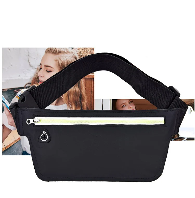 Men Oxford Sports Small Fanny Pack Night Reflective Light Belt - Main Image