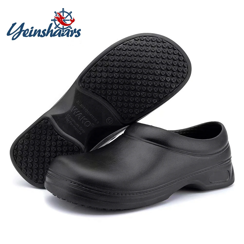 YEINSHAARS Men's Chef Kitchen Working Slippers Garden Shoes Summer Breathable Mules Clogs Men Anti Slip Unisex Shoes Sandals casual shoes