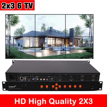 

HDMI Video Wall Controller 2x3 images stitching image processor Video Wall Controller six Channel HDMI VGA AV Video Processor