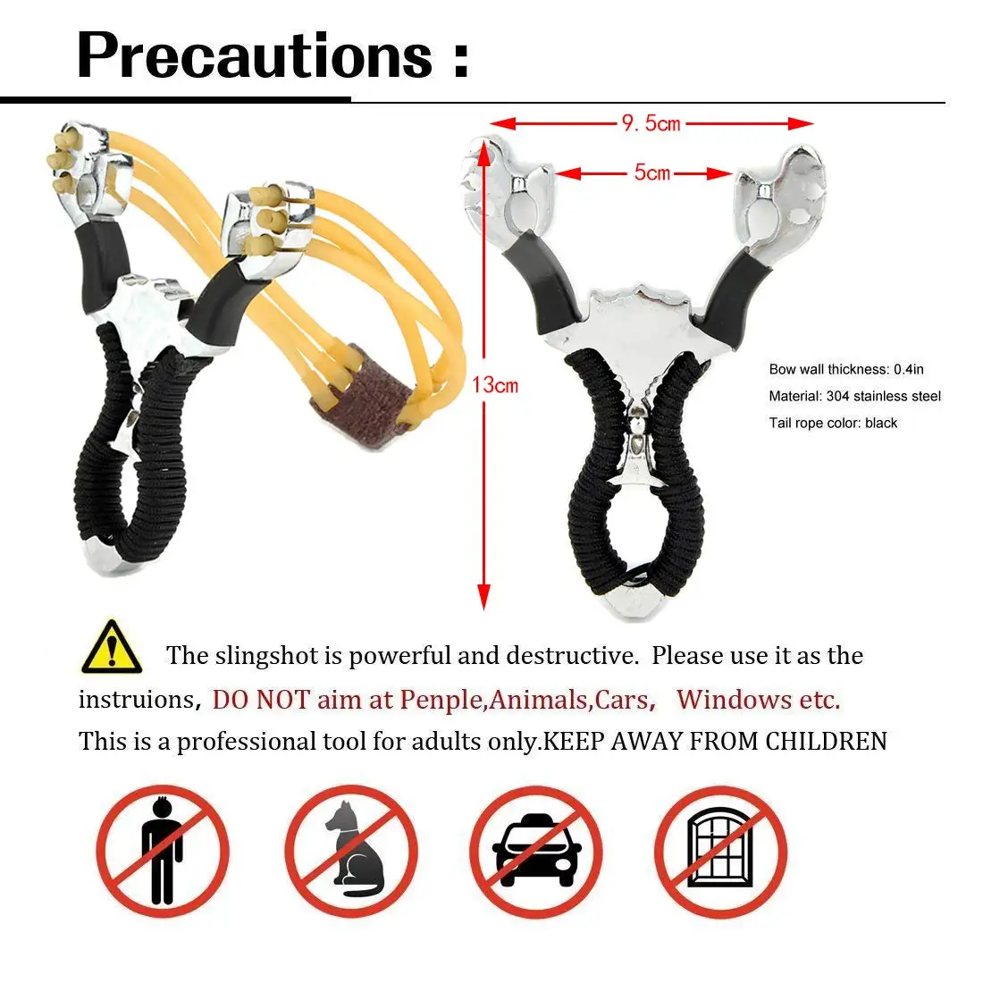 Stainless Steel Rubber Band Slingshot for Laser-Accurate Hunting and Outdoor Shooting Practice Description Image.This Product Can Be Found With The Tag Names Slingshot, Sports Entertainment
