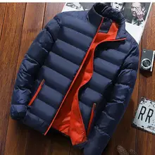 Новые классные Для мужчин Повседневное однотонный верх пуховик осень-зима модные Для мужчин Повседневное Прохладный Slim-тип Для мужчин без кепки пуховик